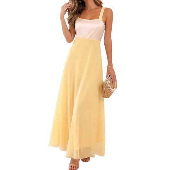Papell Boutique Dresses & Skirts - Papell Boutique Yellow Maxi Dress Formal Chiffon Prom Bridesmaid Dress 12